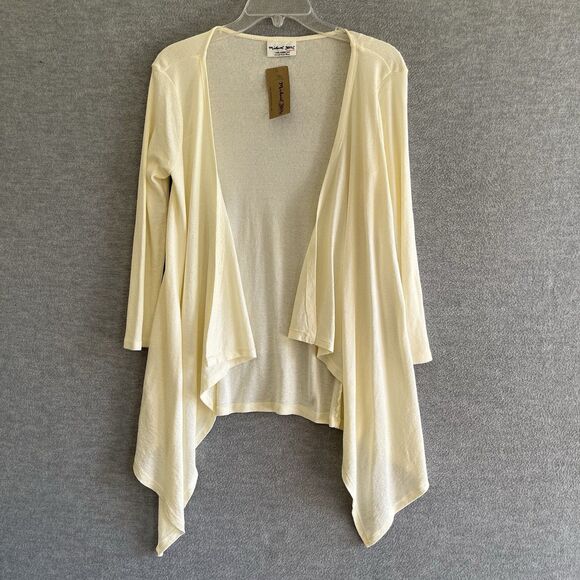 Michael Stars Cascade Open Cardigan OS Vanilla Shine Capsule Sweater US Made NWT - Picture 4 of 13